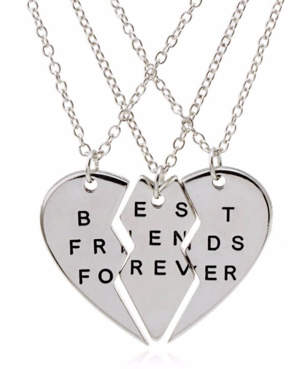 Zilveren Best Friends Forever BFF ketting 3-delig