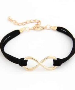 Leren Infinity BFF armband - Zwart