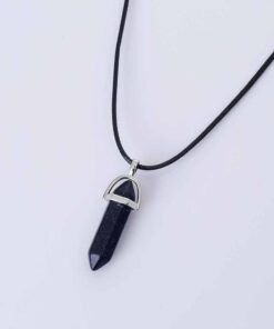 groen gemstone steen ketting hanger glas zeshoekig quartz kristal natuursteen choker