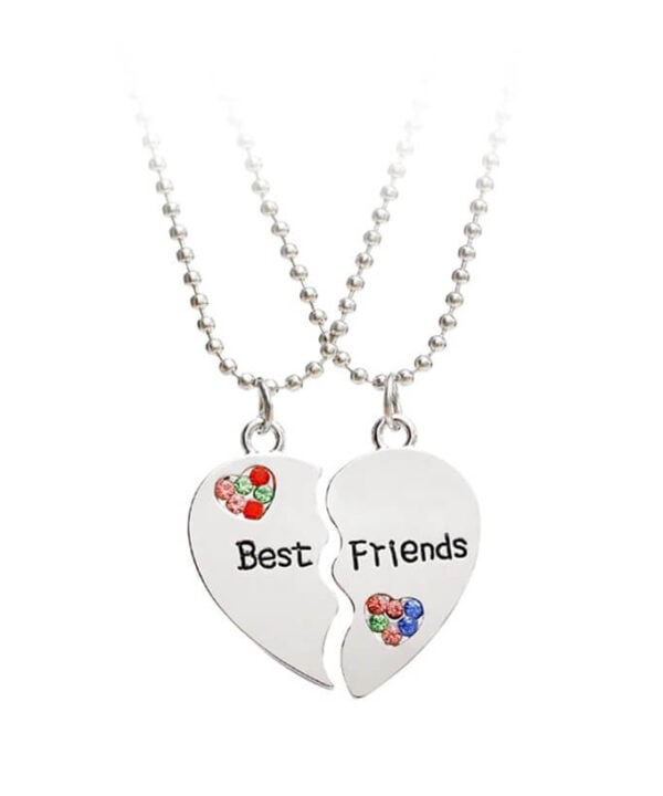Zilveren Diamond BFF Vriendschapsketting voor 2 BFF's