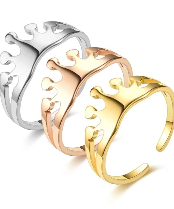 Zilveren gouden rosé goud kroon crown ring queen koningin