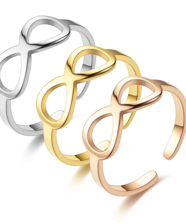 Rosé Gouden Zilveren infinity ring verstelbaar subtiel