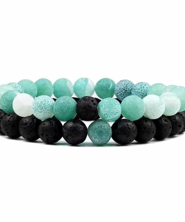 Natuursteen en lavasteen armbandjes