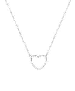 zilvere hartje hanger ketting